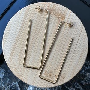 Square Hoop Earrings 18k Gold Plated NWOT lightweight